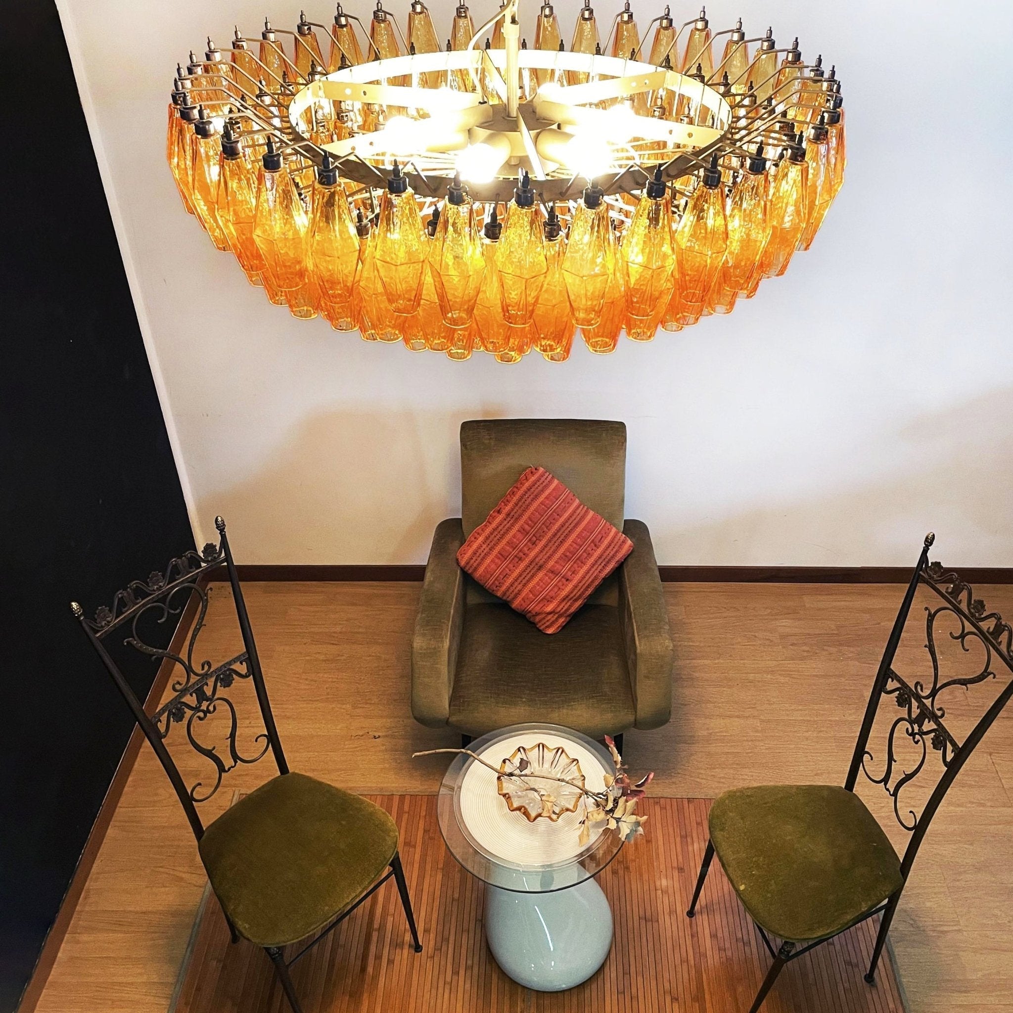 Elaaira Chandelier Amber Layered Oval