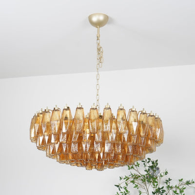 Elaaira Chandelier Amber Layered Oval