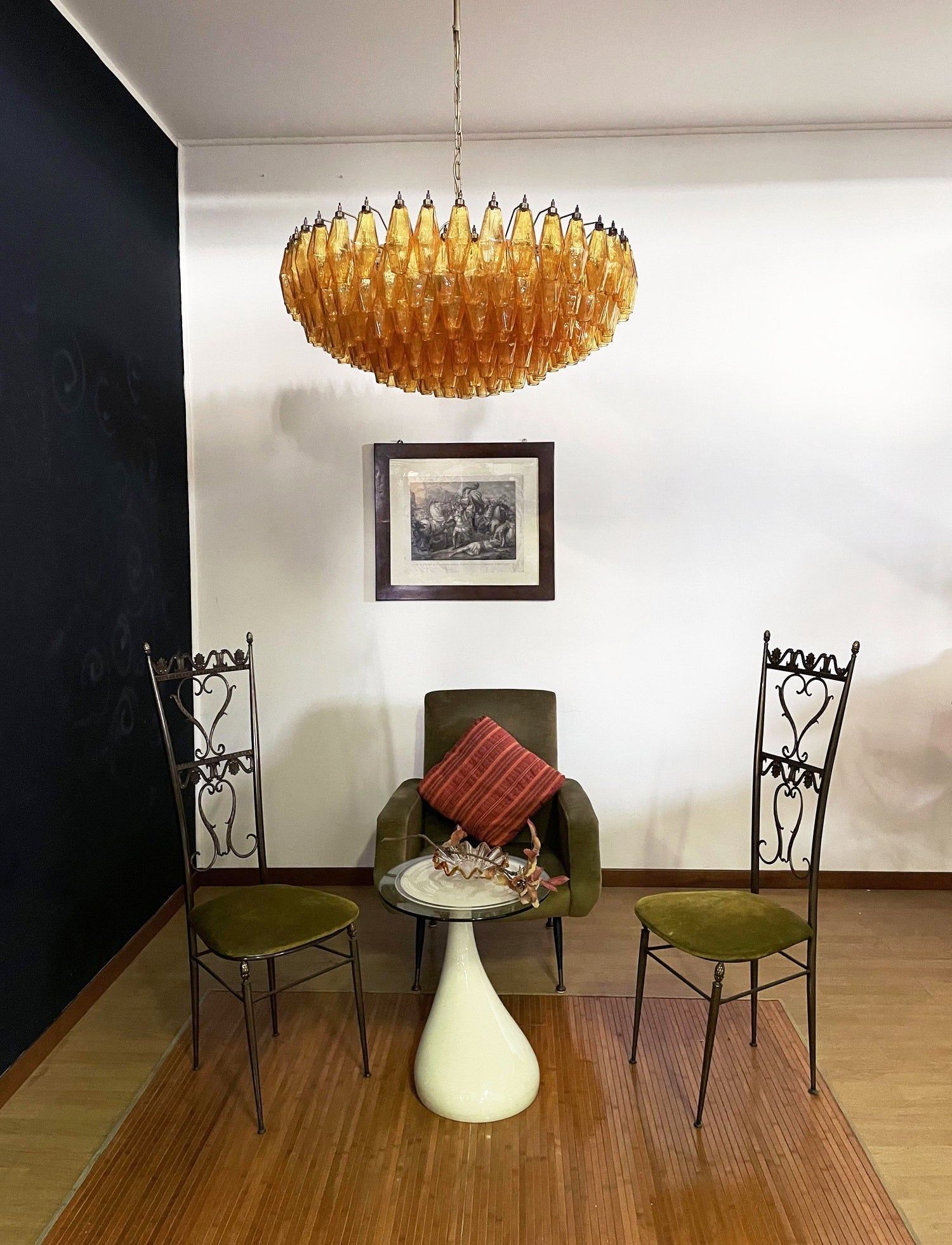 Elaaira Chandelier Amber Layered Oval