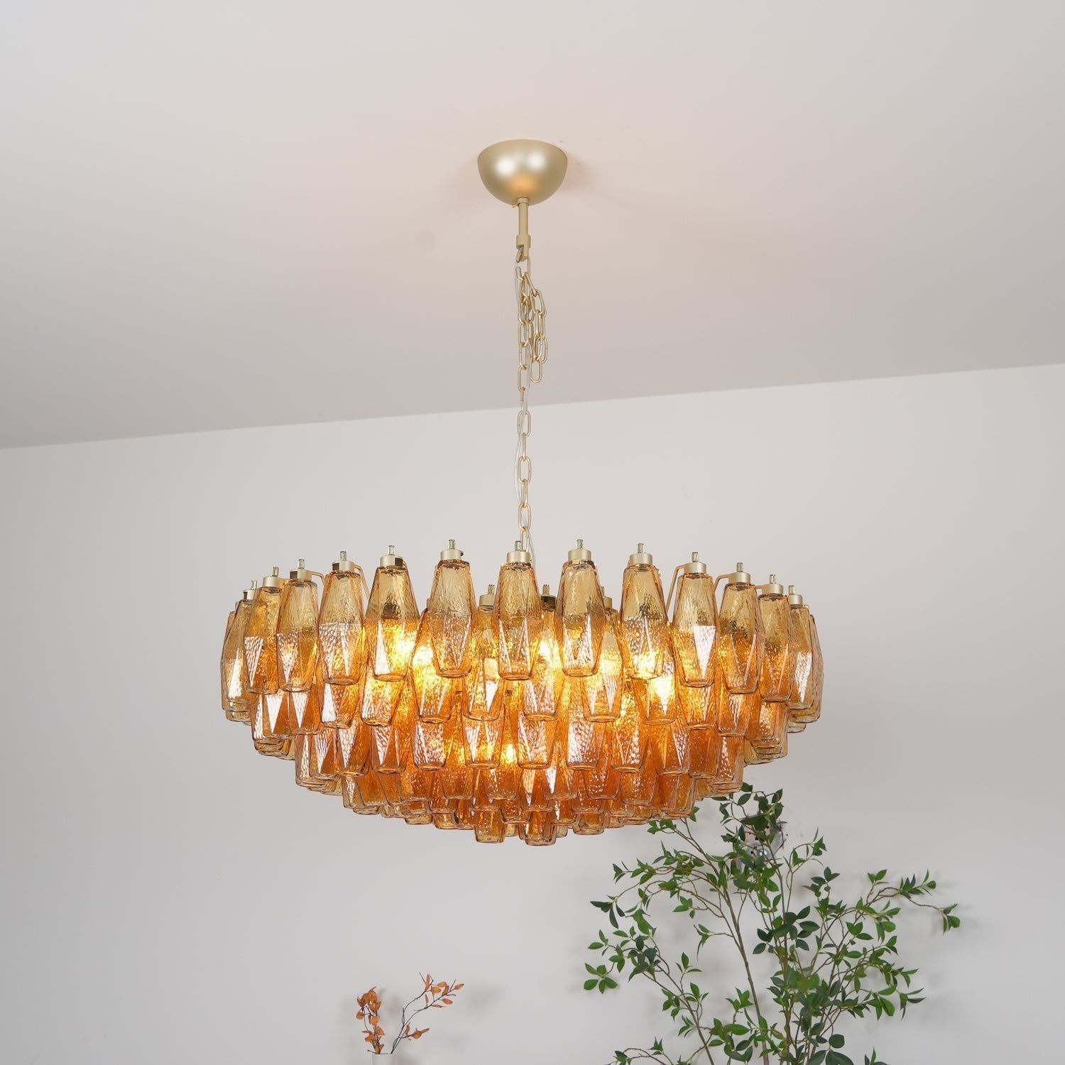 Elaaira Chandelier Amber Layered Oval