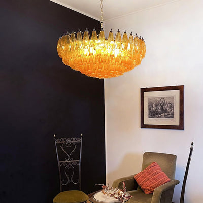 Elaaira Chandelier Amber Layered Oval