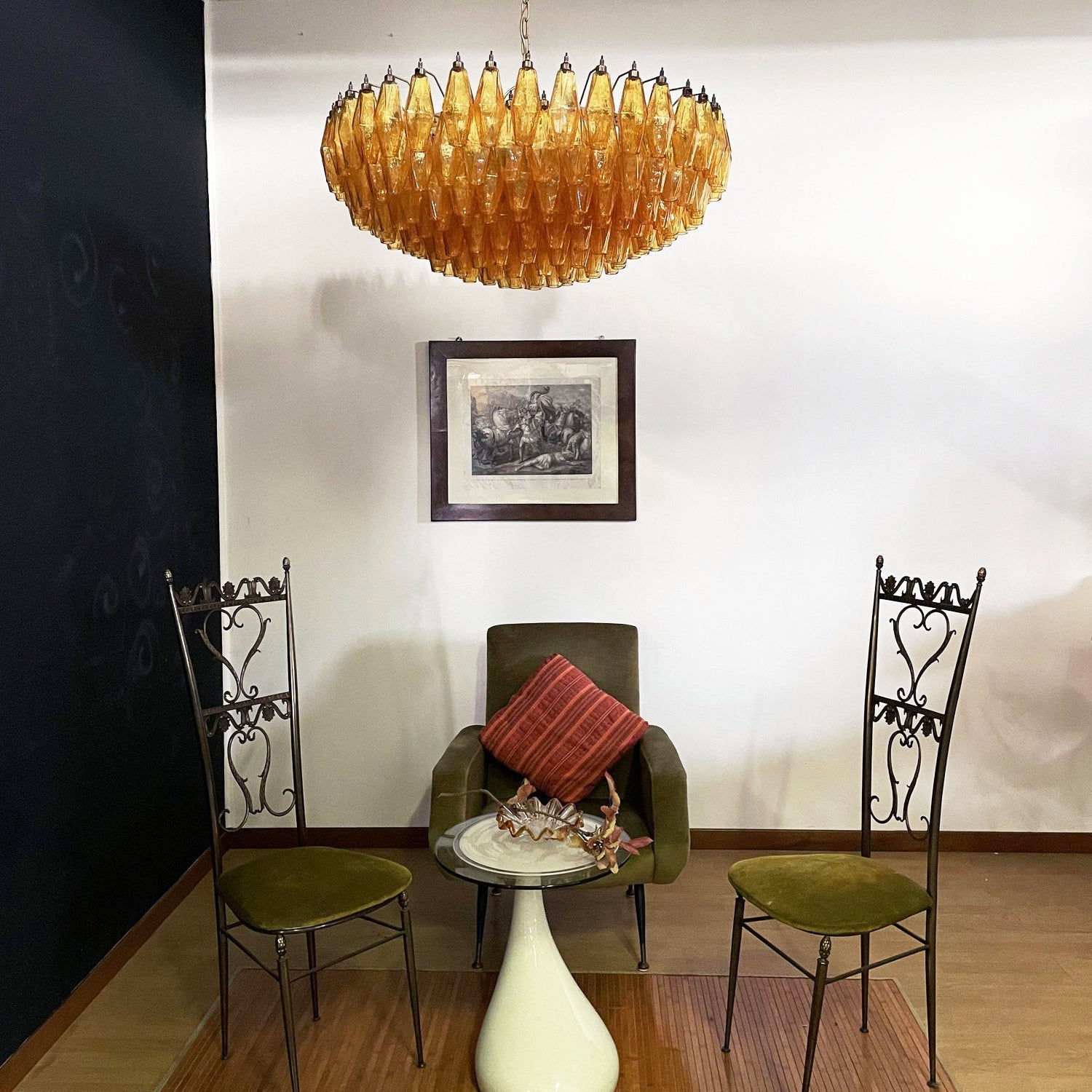Elaaira Chandelier Amber Layered Oval