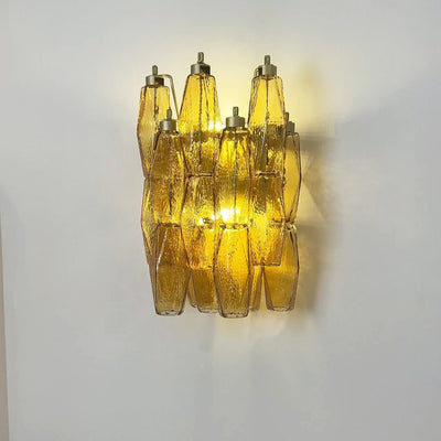 Liorenette Wall Lamp Amber Rhombus Glass Geometric Murano Warmth