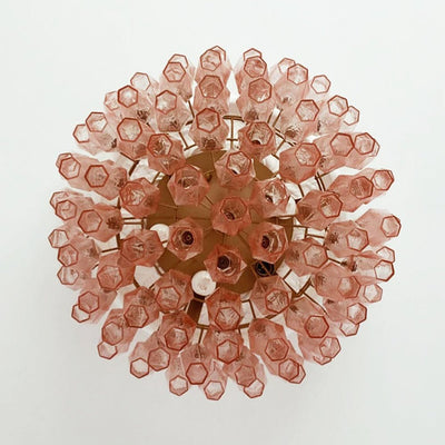 Evix Ceiling Lamp Pink Rhombus Glass Layered Vintage Elegance