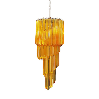 Reninelle Chandelier Spiral Pink Prism Tiered