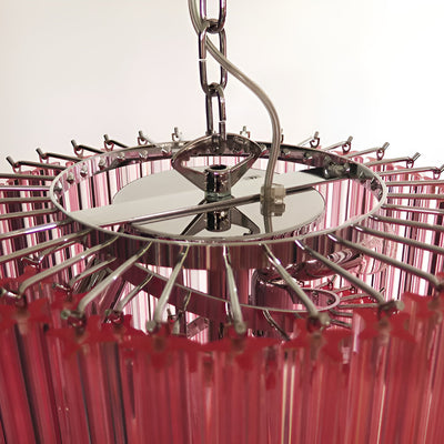 Reninelle Chandelier Spiral Pink Prism Tiered