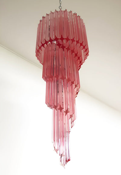 Reninelle Chandelier Spiral Pink Prism Tiered