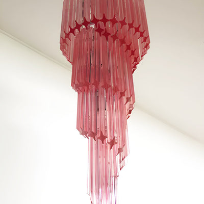 Reninelle Chandelier Spiral Pink Prism Tiered