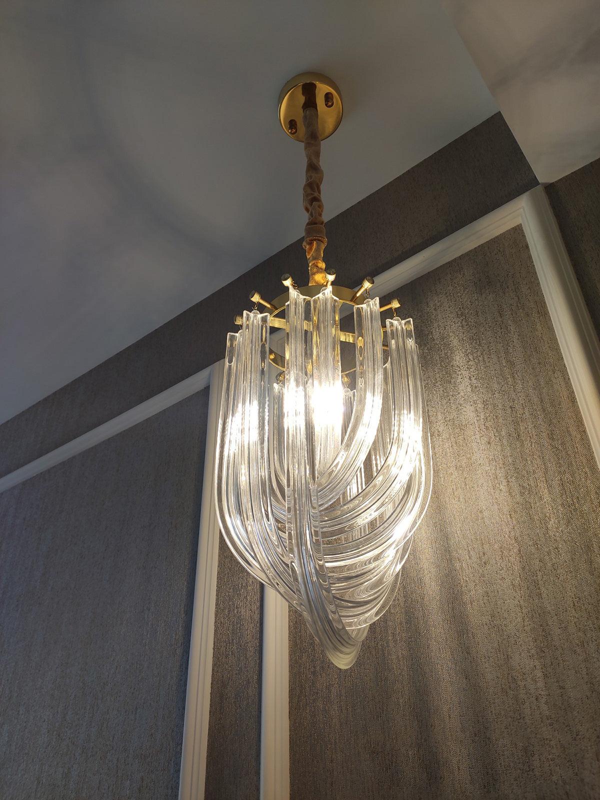 Sylnen Chandelier Clear Curved Tiered