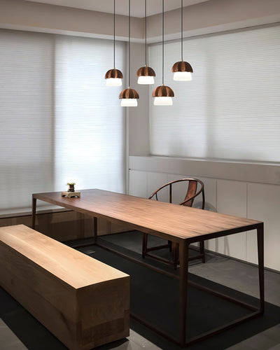 Rineine Pendant Lamp Mushroom Cluster Wood & Glass