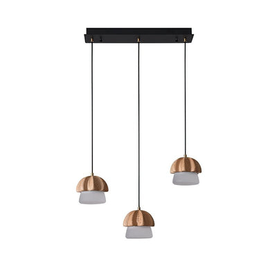 Rineine Pendant Lamp Mushroom Cluster Wood & Glass