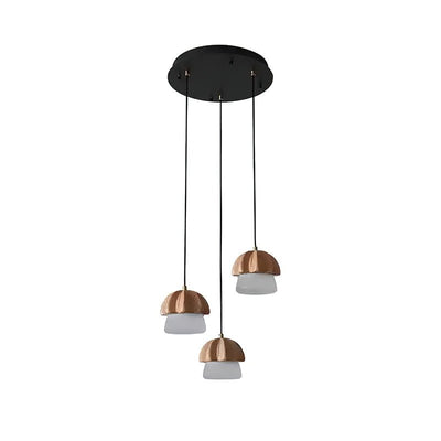 Rineine Pendant Lamp Mushroom Cluster Wood & Glass