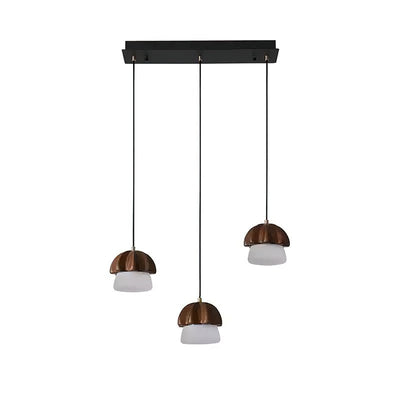 Rineine Pendant Lamp Mushroom Cluster Wood & Glass
