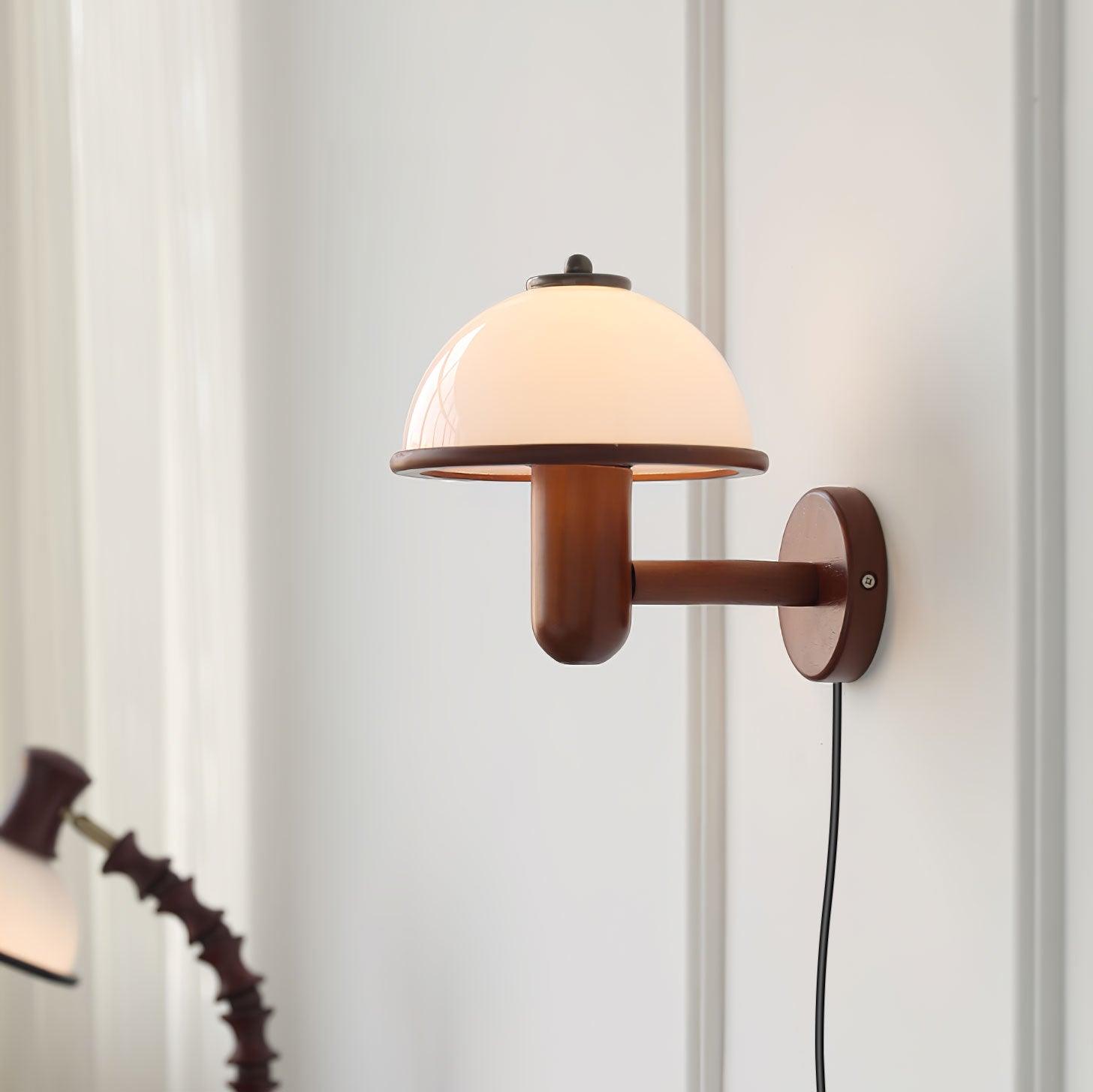 Elvarira Wall Lamp Mushroom Wood