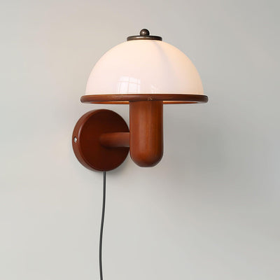 Elvarira Wall Lamp Mushroom Wood