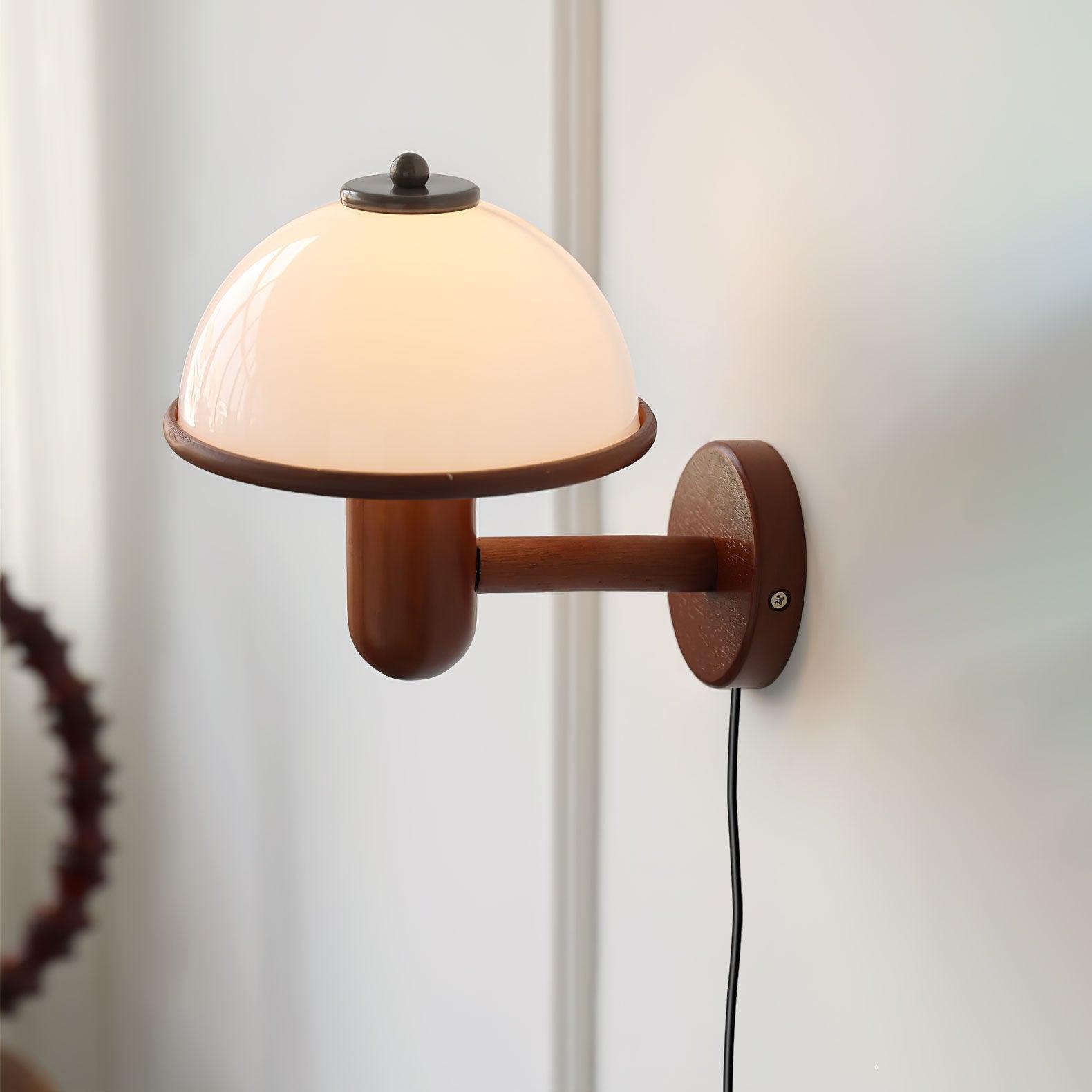 Elvarira Wall Lamp Mushroom Wood
