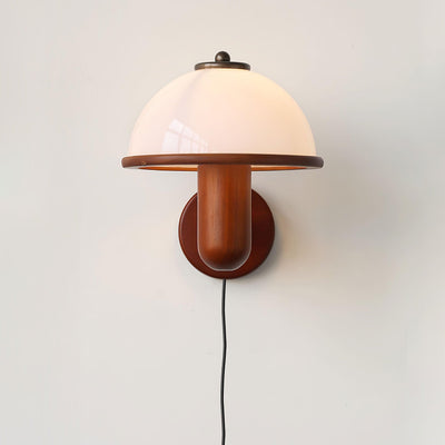 Rinerise Wall Lamp Mushroom Wood Oak