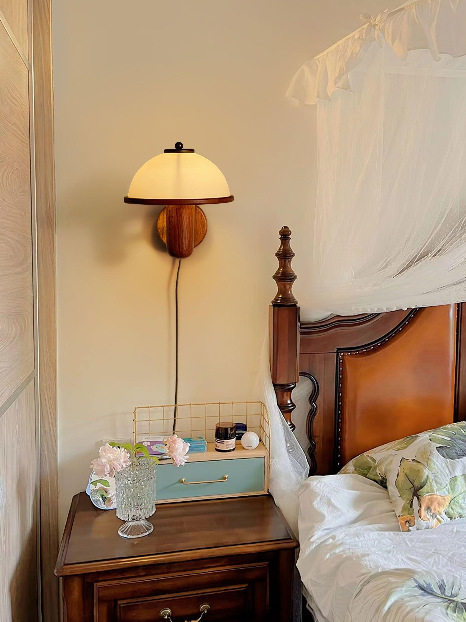 Elvarira Wall Lamp Mushroom Wood