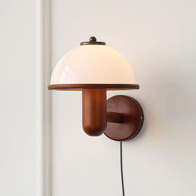 Rinerise Wall Lamp Mushroom Wood Oak