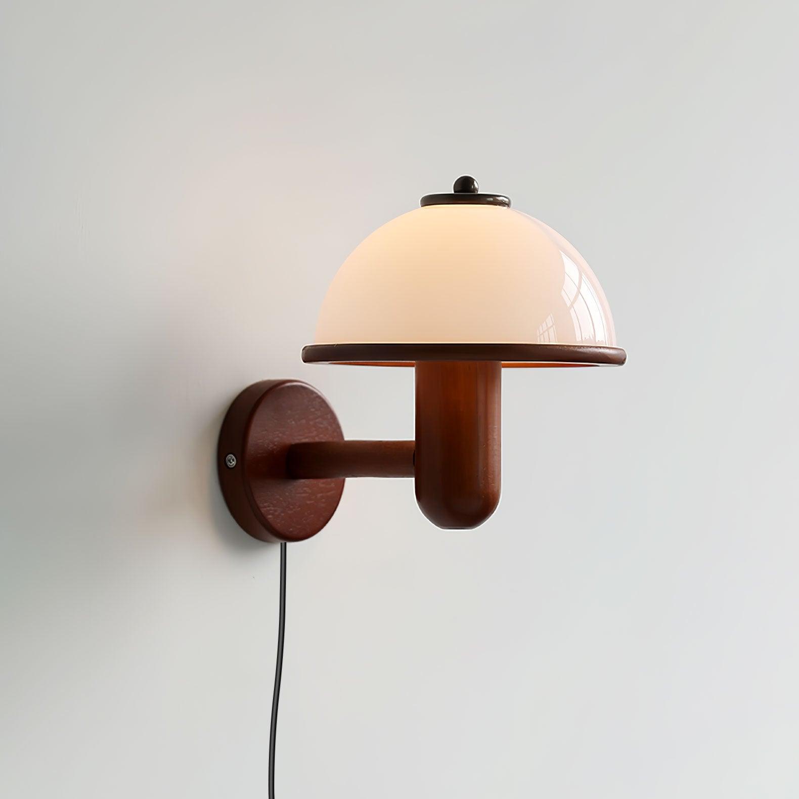 Rinerise Wall Lamp Mushroom Wood Oak