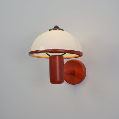Rinerise Wall Lamp Mushroom Wood Oak
