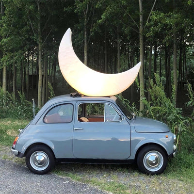 Zetheor Crescent Moon Resin Floor Lamp