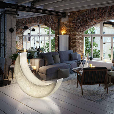 Zetheor Crescent Moon Resin Floor Lamp
