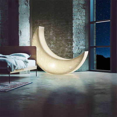 Zetheor Crescent Moon Resin Floor Lamp