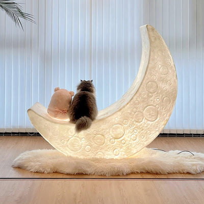 Zetheor Crescent Moon Resin Floor Lamp