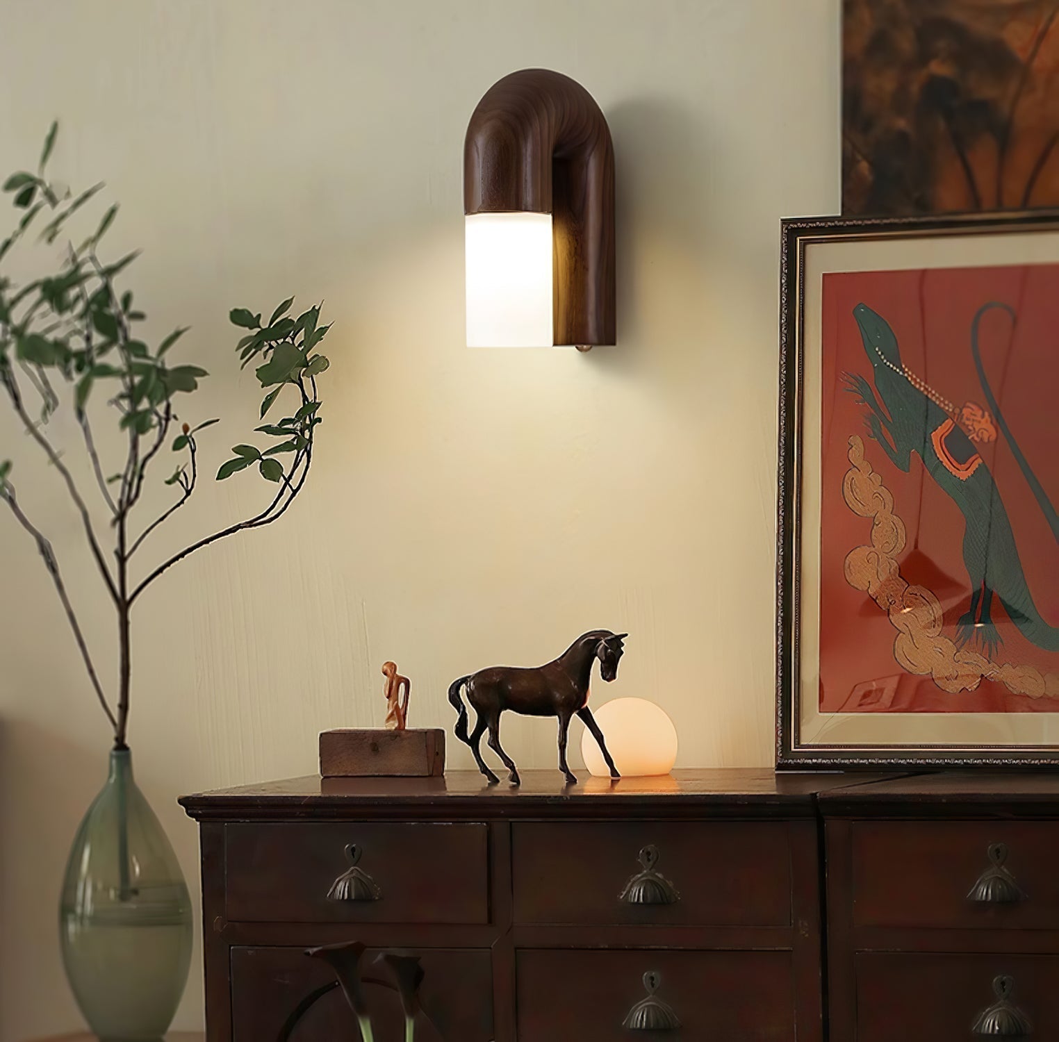 King Modern Minimalist Wood Wall Lamp