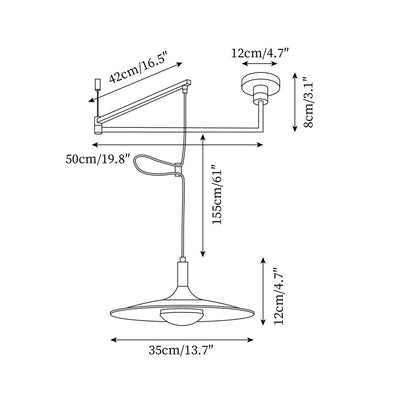 Veylo Adjustable Swing Arm Pendant Light - Neutral Decor