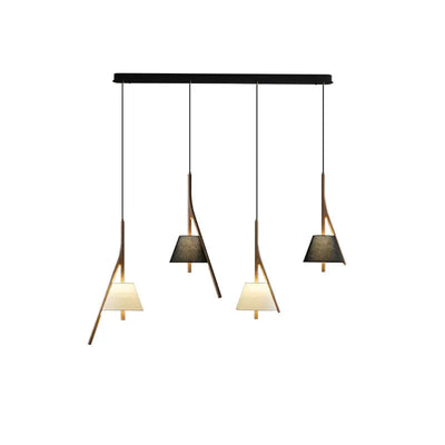 Zovenarae Triangular Wood Pendant Light