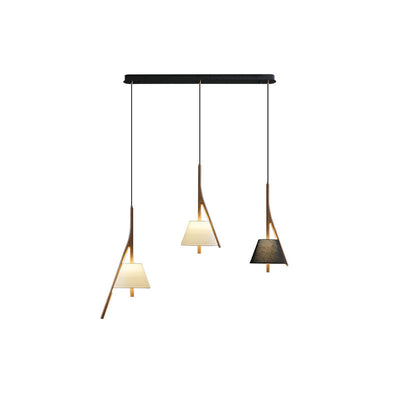 Zovenarae Triangular Wood Pendant Light