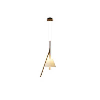 Zovenarae Triangular Wood Pendant Light