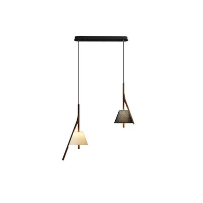 Zovenarae Triangular Wood Pendant Light