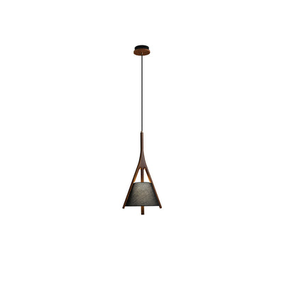 Zovenarae Triangular Wood Pendant Light