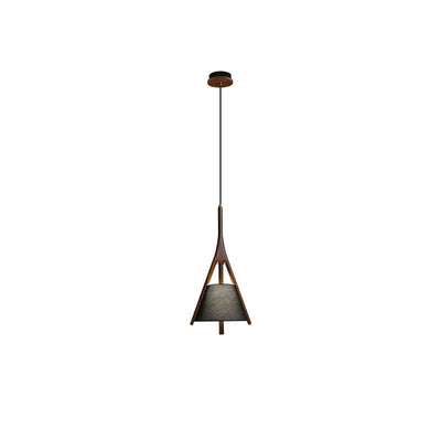 Zovenarae Triangular Wood Pendant Light