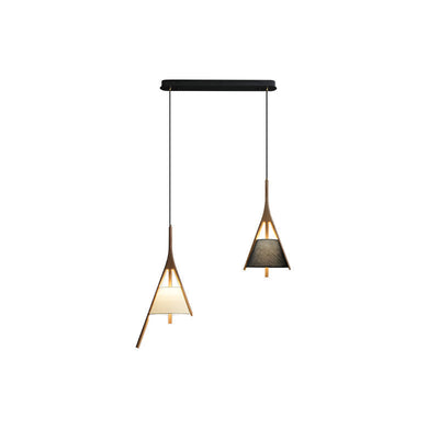 Zovenarae Triangular Wood Pendant Light