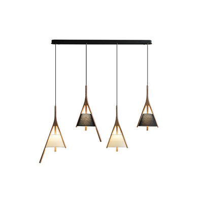 Zovenarae Triangular Wood Pendant Light