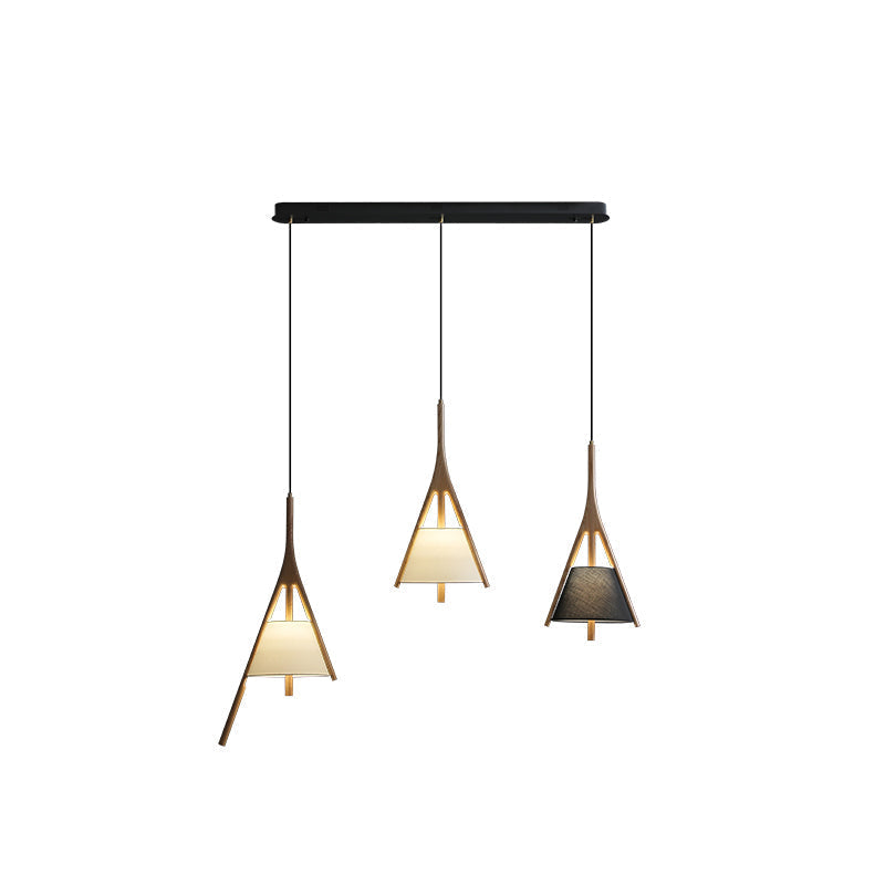 Zovenarae Triangular Wood Pendant Light