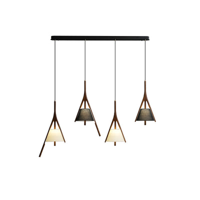 Zovenarae Triangular Wood Pendant Light