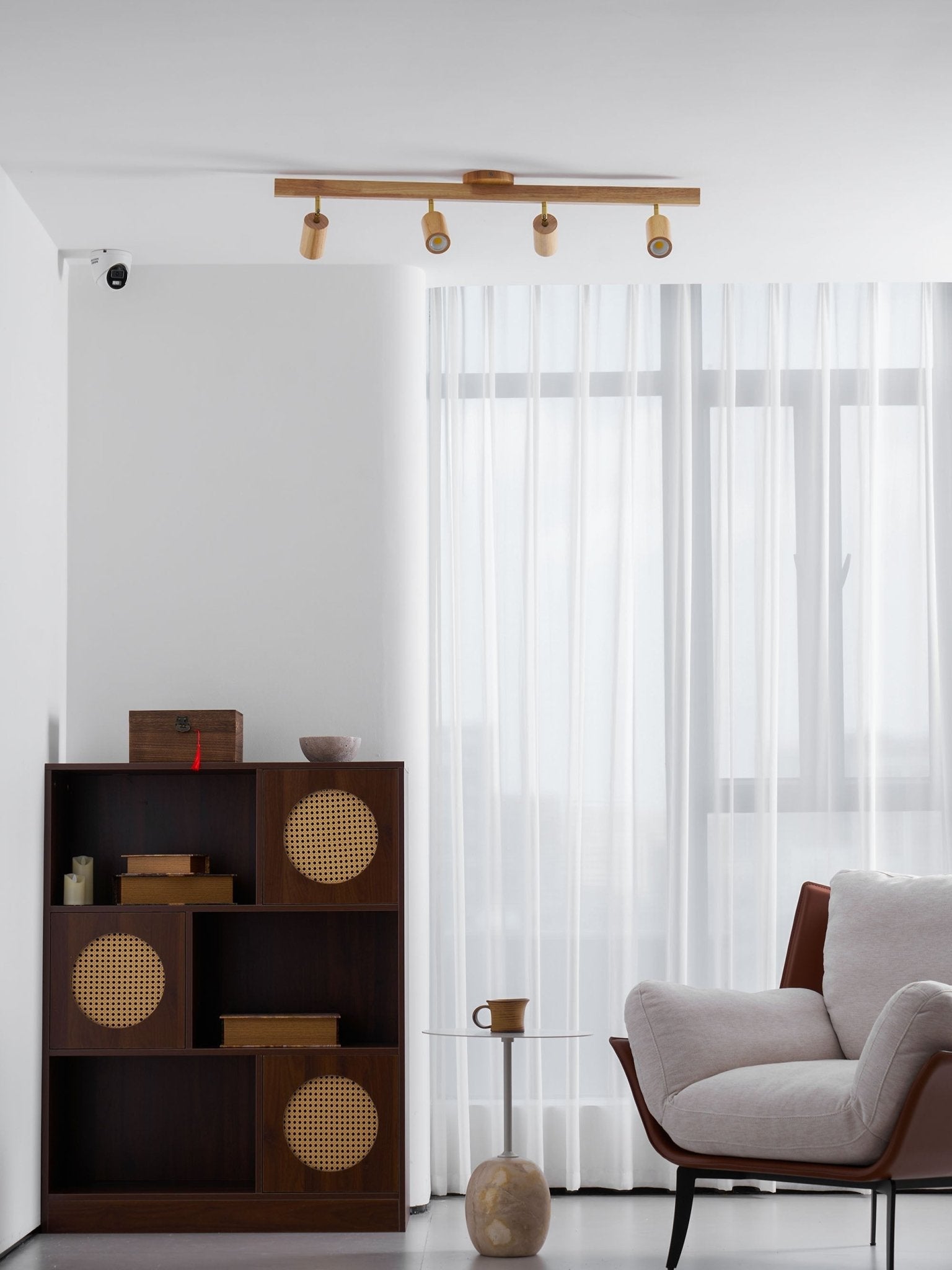 Valestone Wood Beam Spotlight Flush Mount Ceiling Light