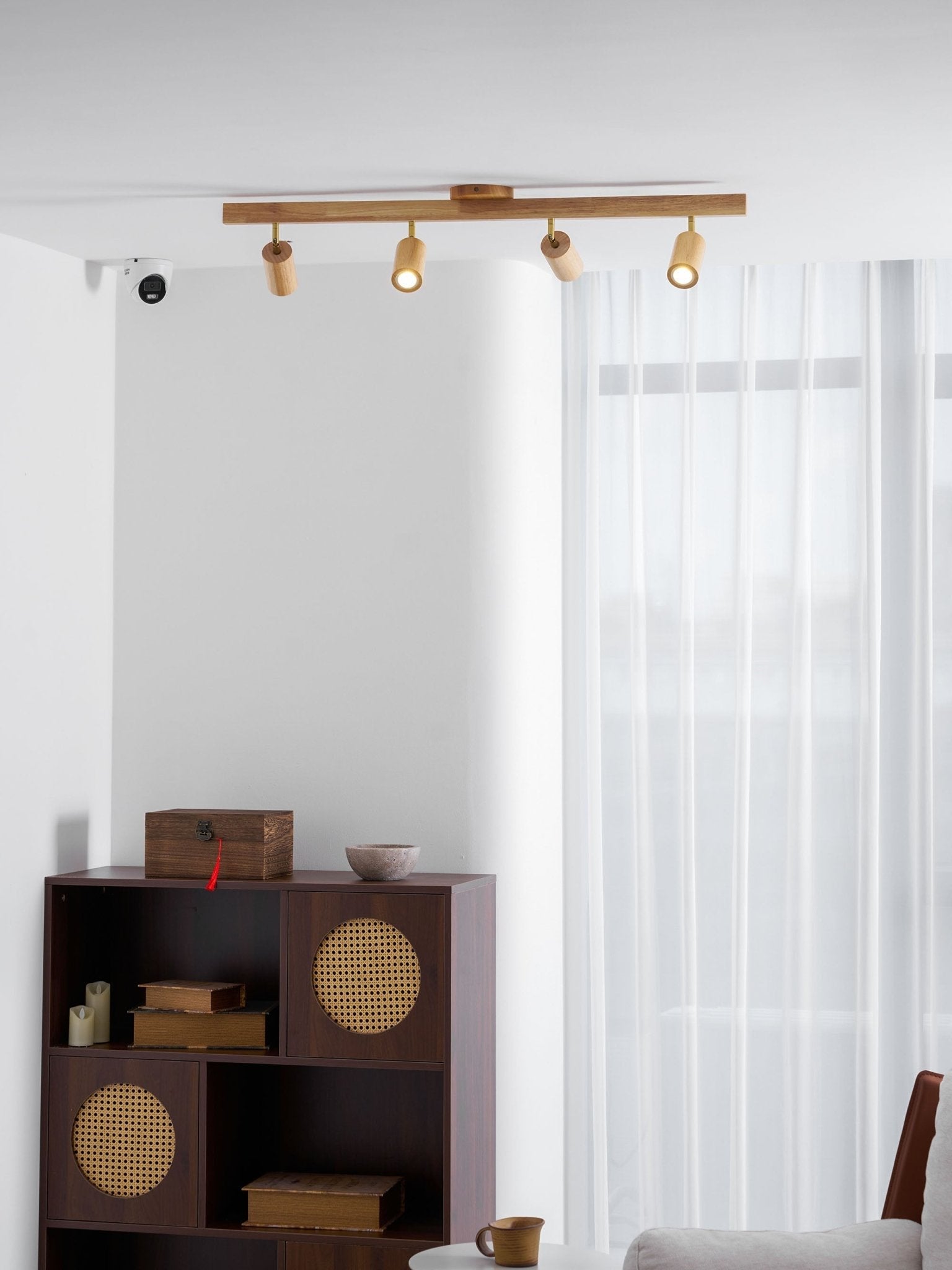 Valestone Wood Beam Spotlight Flush Mount Ceiling Light