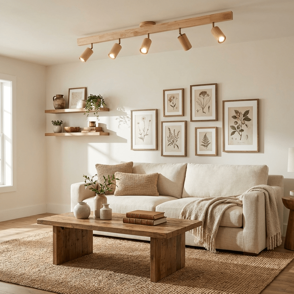 Valestone Wood Beam Spotlight Flush Mount Ceiling Light