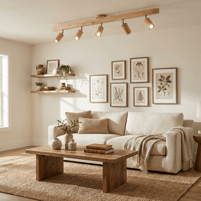 Valestone Wood Beam Spotlight Flush Mount Ceiling Light