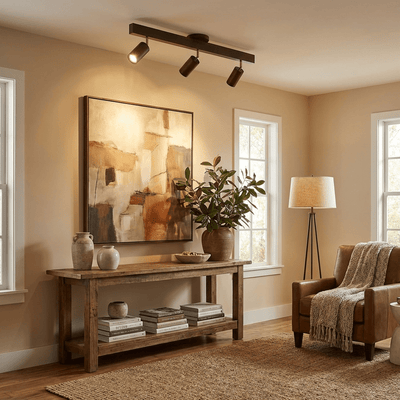 Valestone Wood Beam Spotlight Flush Mount Ceiling Light