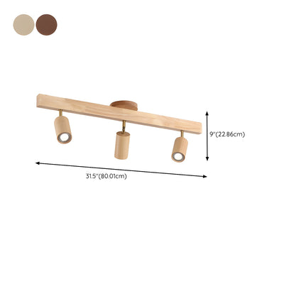 Valestone Wood Beam Spotlight Flush Mount Ceiling Light