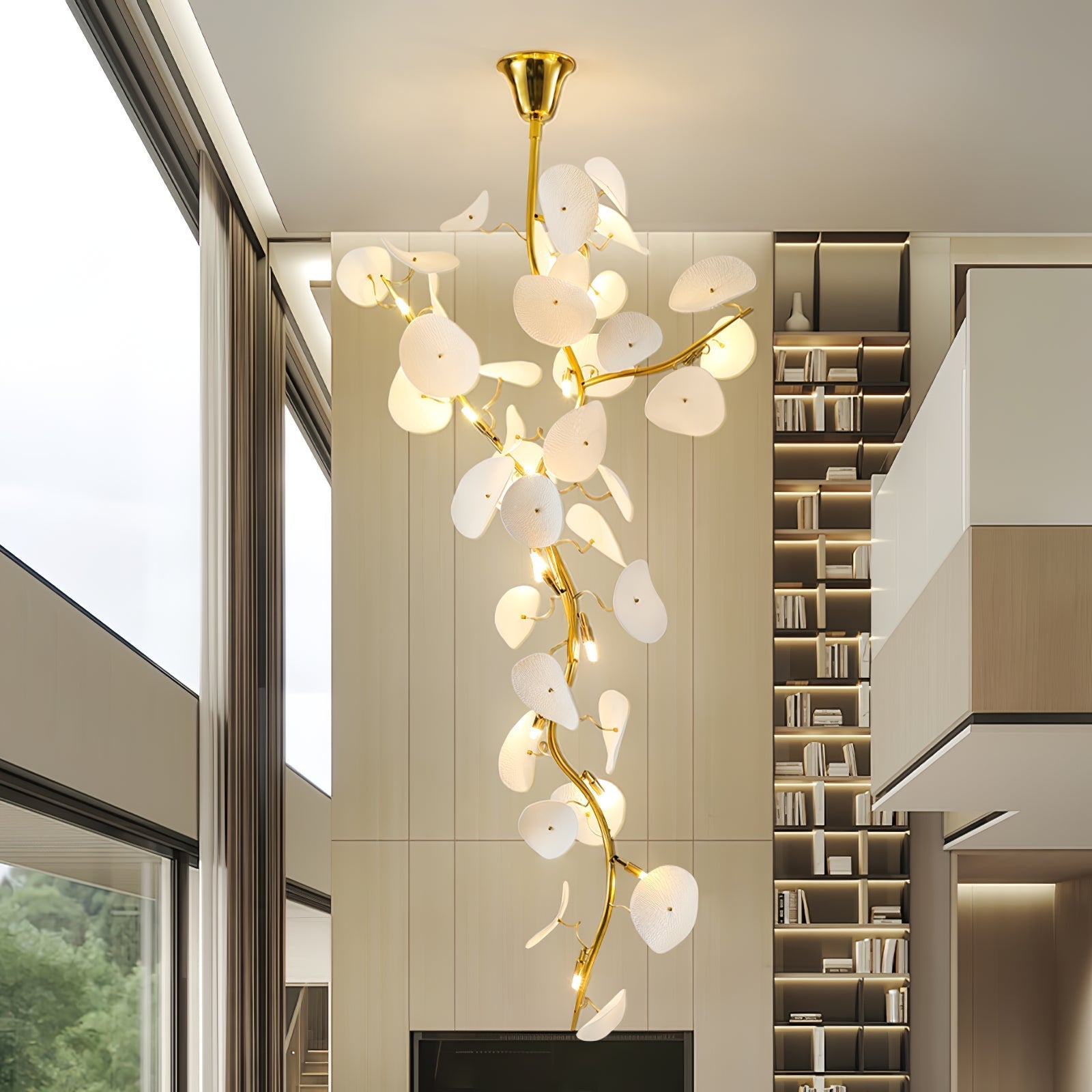 Orthair Branch Ceramic Brass Chandelier