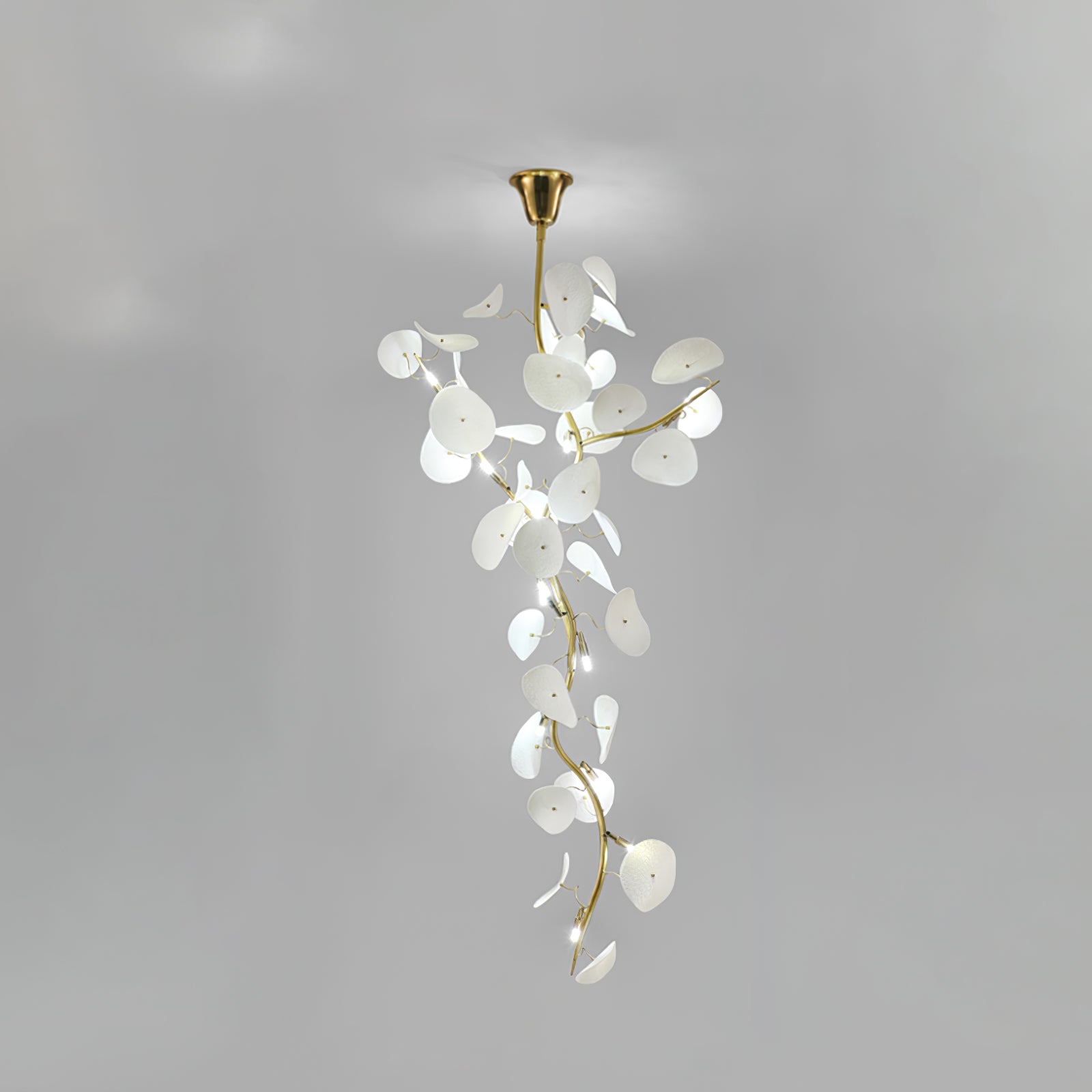Orthair Branch Ceramic Brass Chandelier