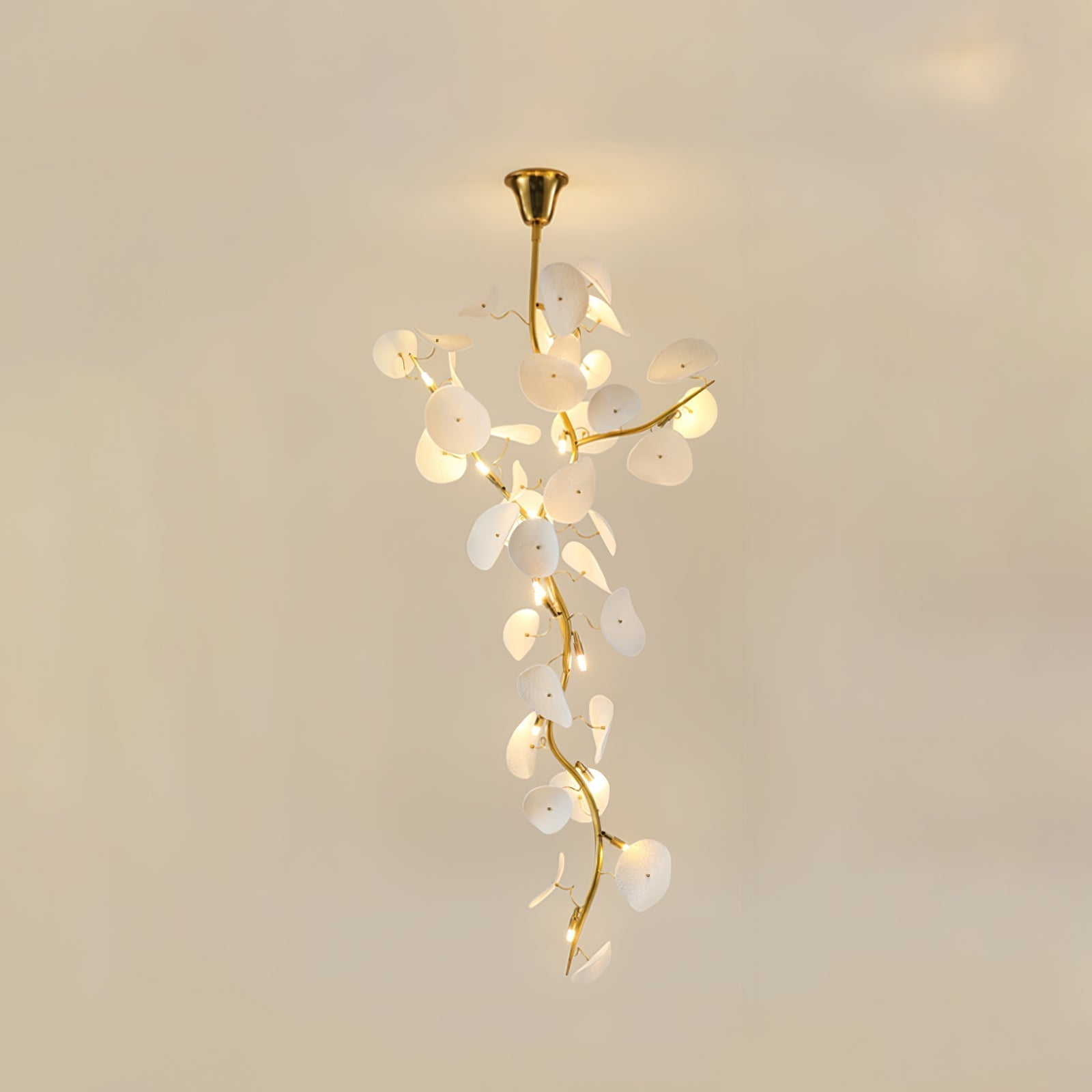 Orthair Branch Ceramic Brass Chandelier
